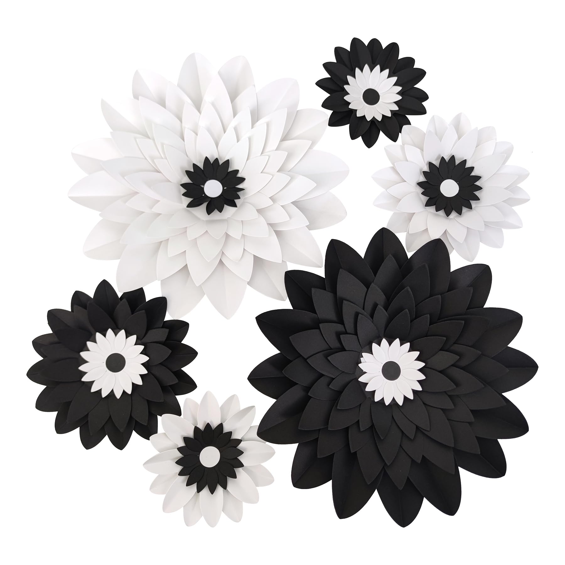 Amazon.com: Mybbshower Black White Paper Flower for Wall (11''-7
